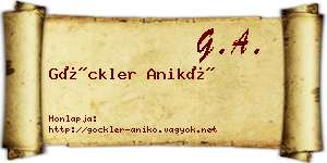 Göckler Anikó névjegykártya